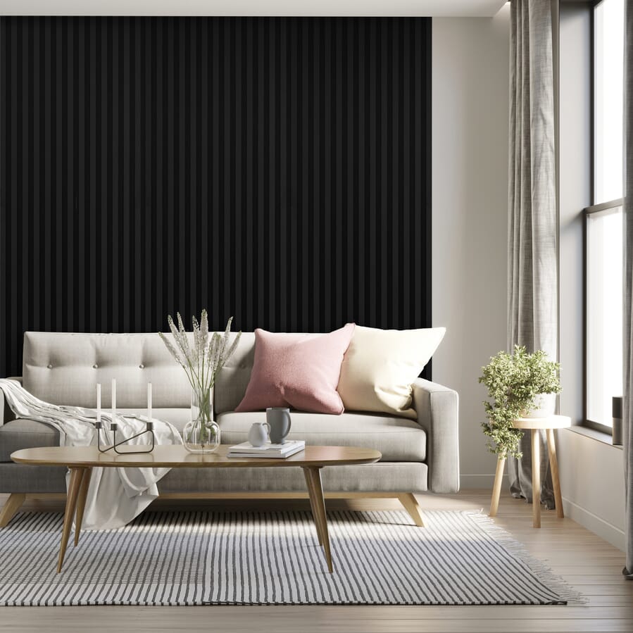 Black Laminate Acoustic Wall Panelling by JB Kind